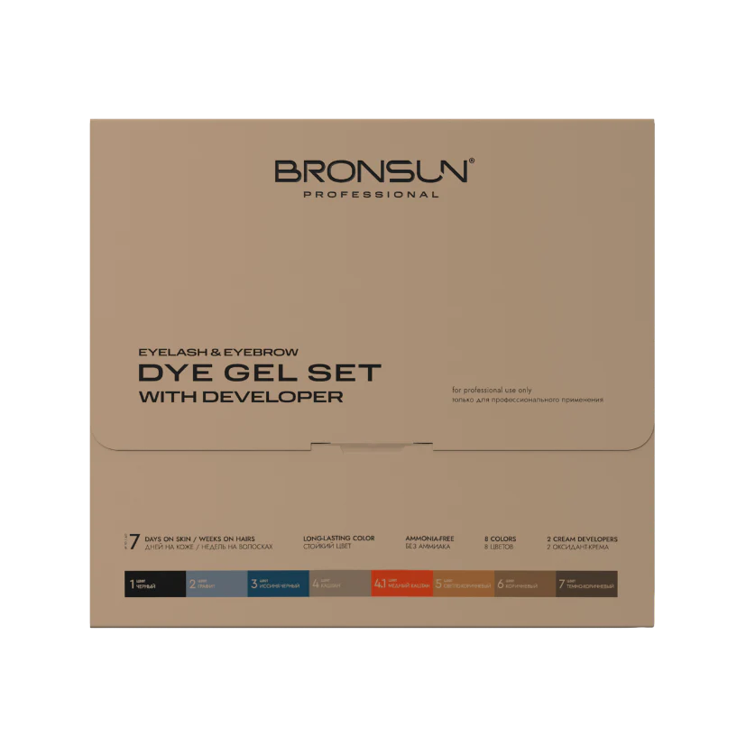 Bronsun New Design Eyelash & Eyebrow Dye (Hybrid Dye) Set with 2 Developers