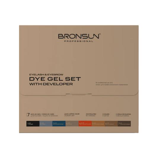 Bronsun New Design Eyelash & Eyebrow Dye (Hybrid Dye) Set with 2 Developers