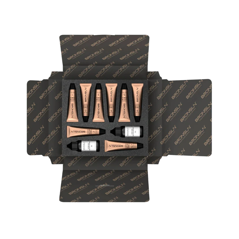 Bronsun New Design Eyelash & Eyebrow Dye (Hybrid Dye) Set with 2 Developers