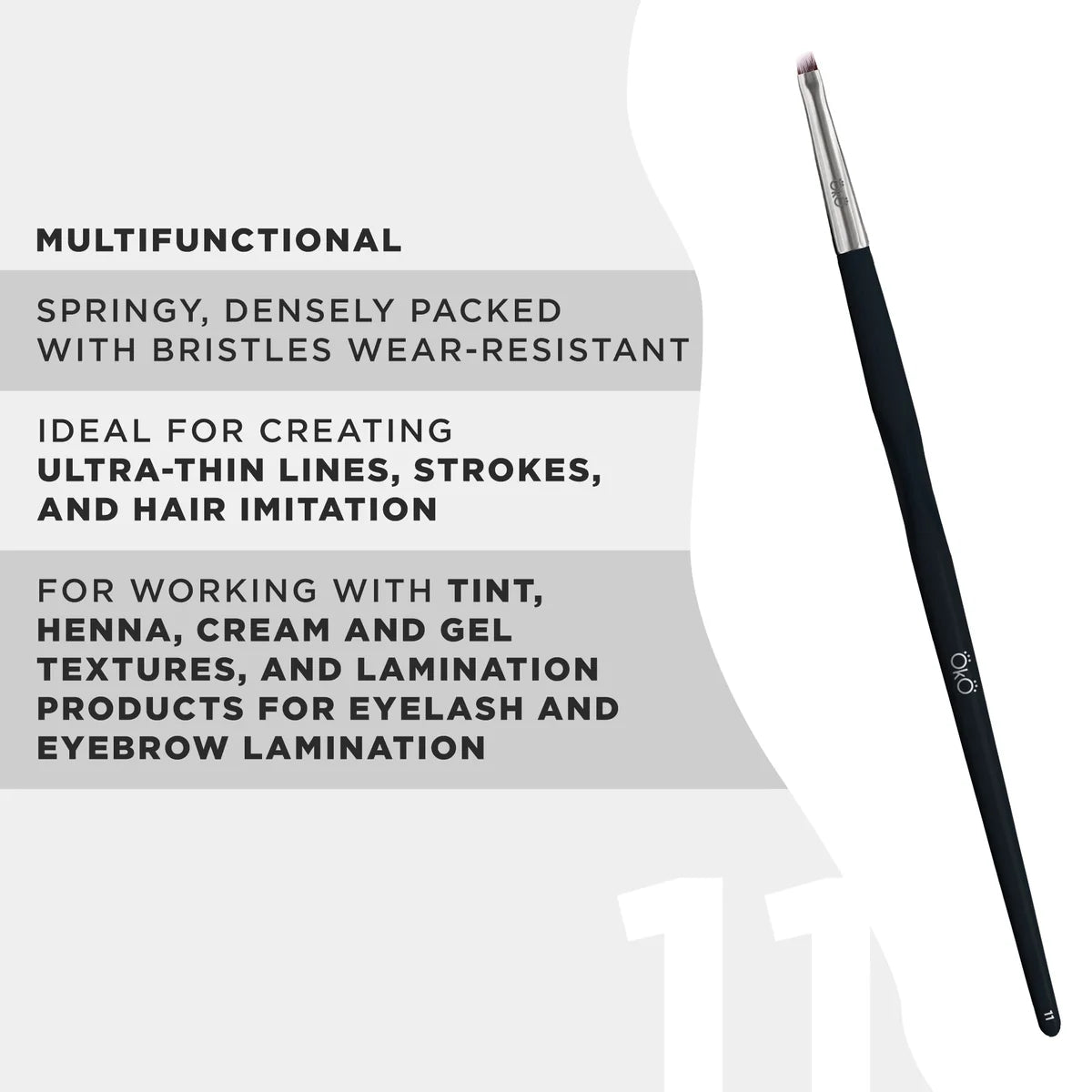 Mini Angled Brush OKO Lash&Brow #11 BLACK EDITION