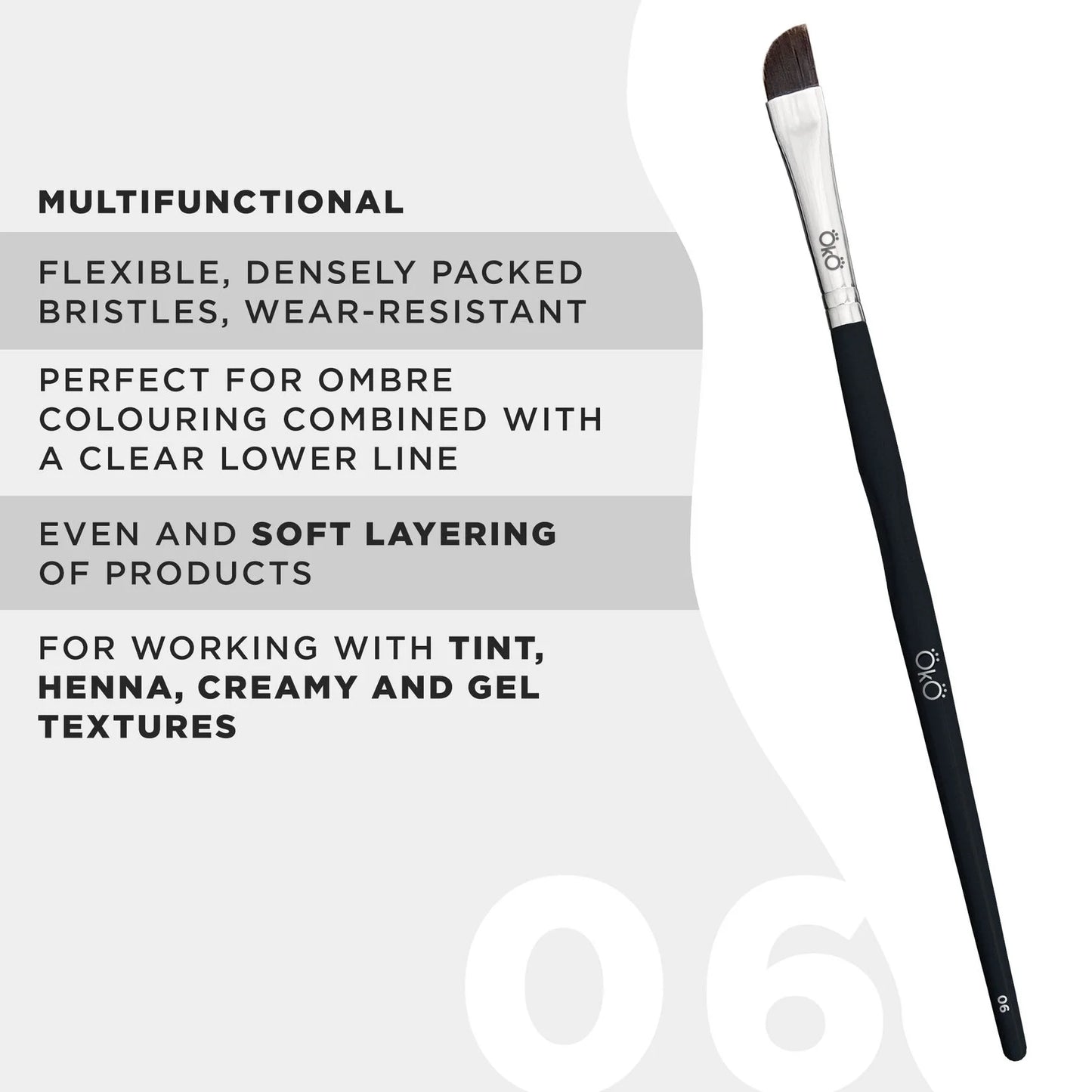 OkO Soft Large Angled Brush #6 BLACK EDITION