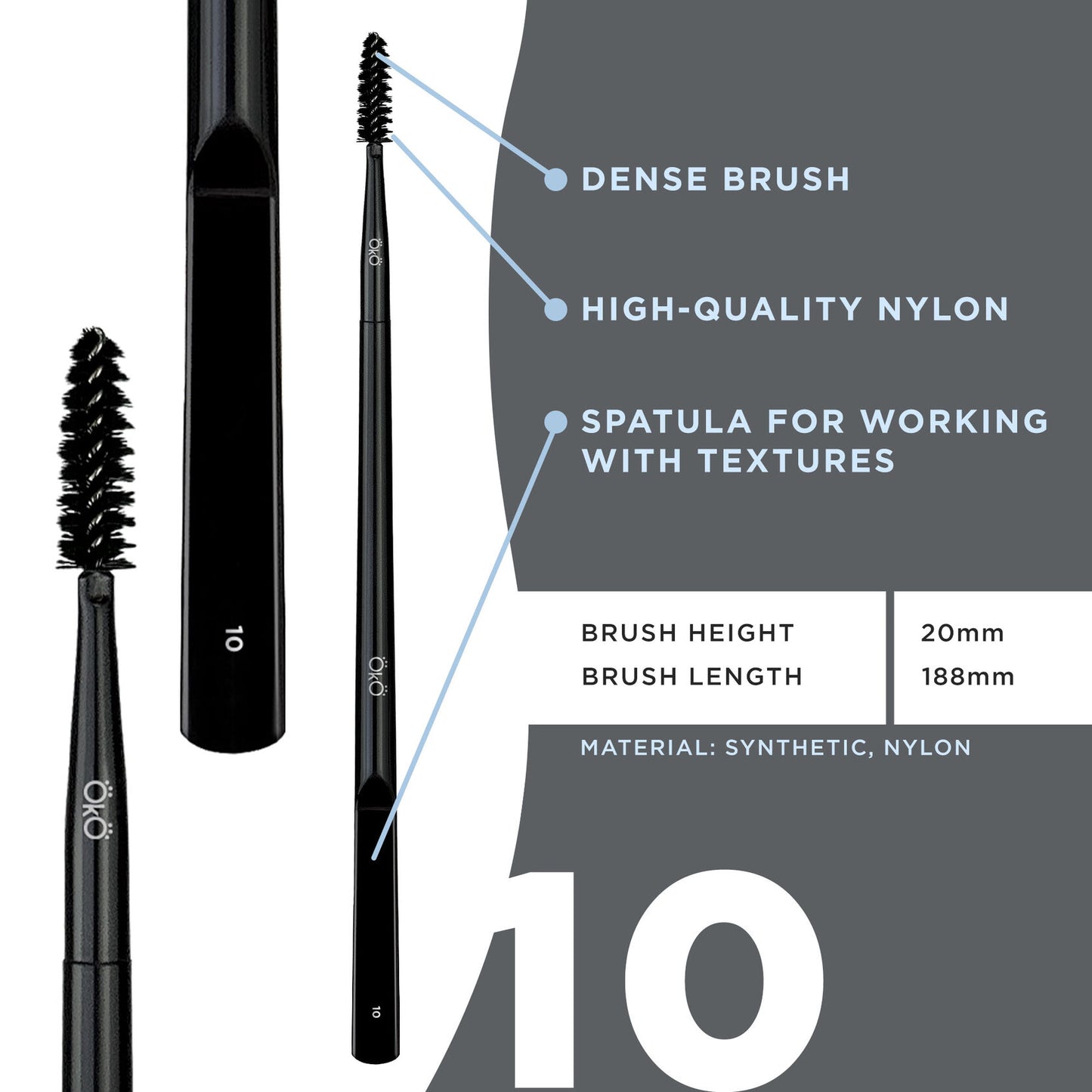 OkO Brush double-sided #10 BLACK EDITION