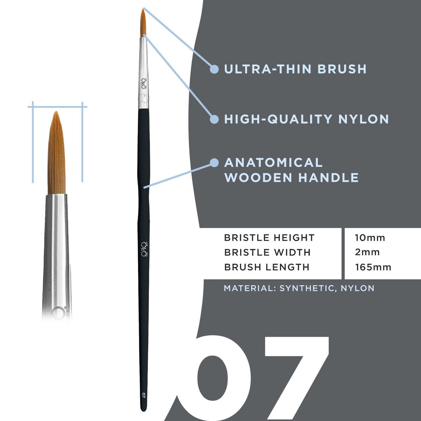 OkO Ultra-Thin Brush #7 BLACK EDITION