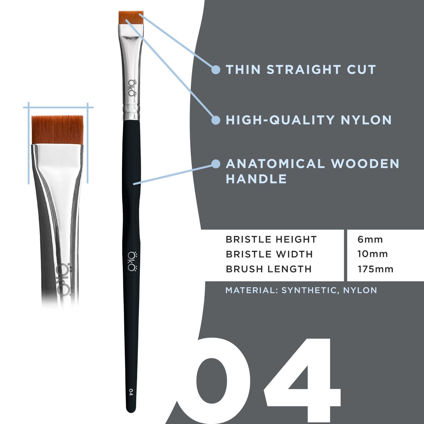 OkO Flat Brush #4 BLACK EDITION