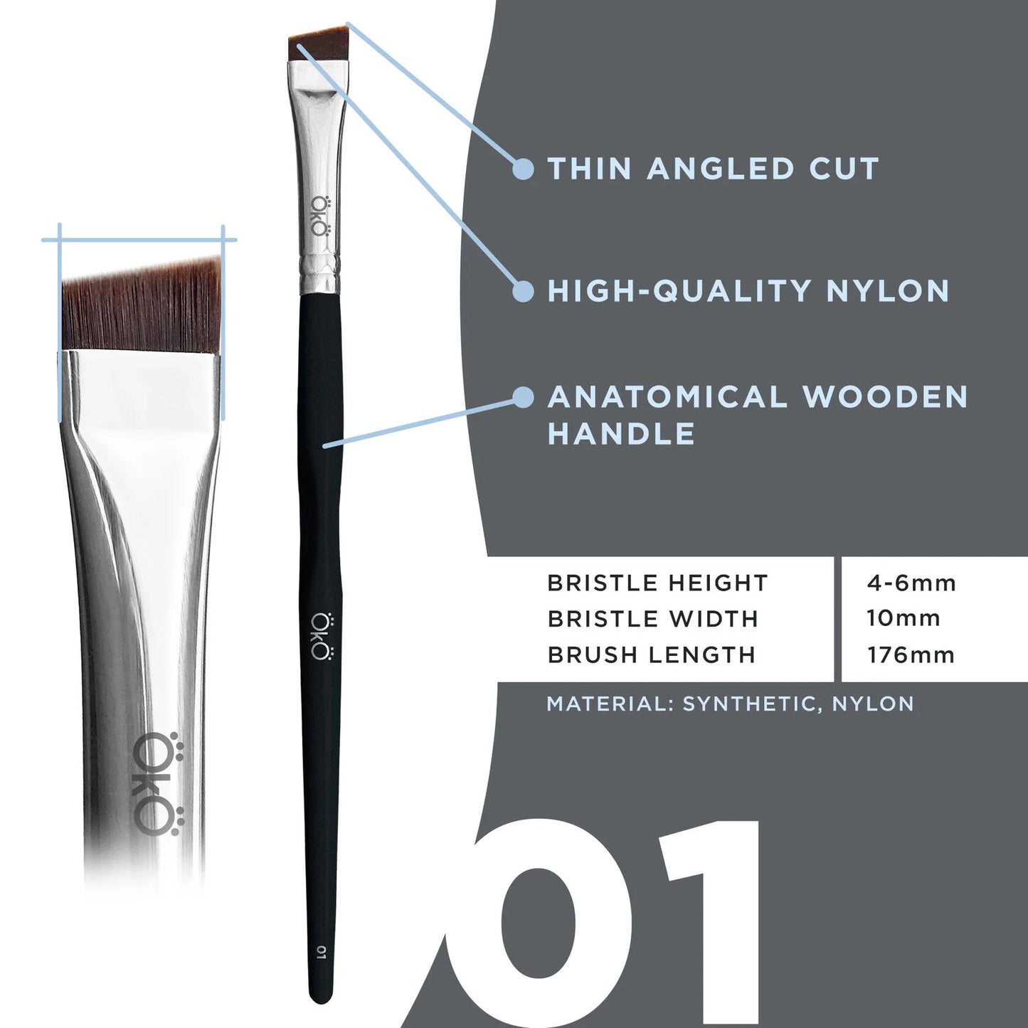 OkO Large Angled Brush #1 BLACK EDITION