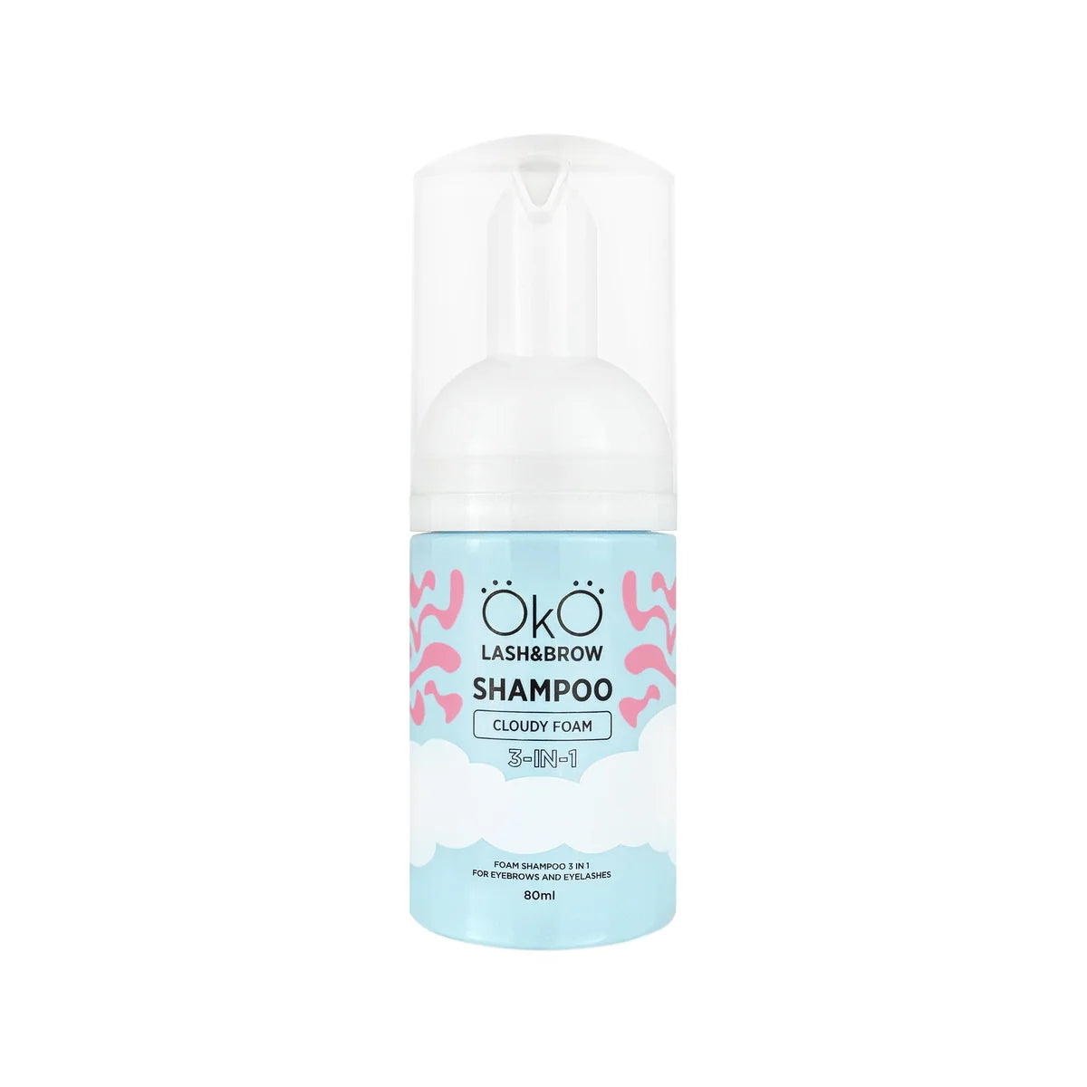 OkO Lash and Brow Cleansing Shampoo 3in1 Cloudy Foam, 80 ml